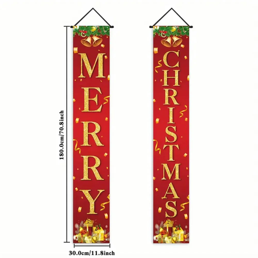 Christmas Hanging Door Banner – Antithetical Couplet Wall Decoration for Merry Christmas 2026 Party & Xmas Gift