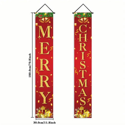 Christmas Hanging Door Banner – Antithetical Couplet Wall Decoration for Merry Christmas 2026 Party & Xmas Gift