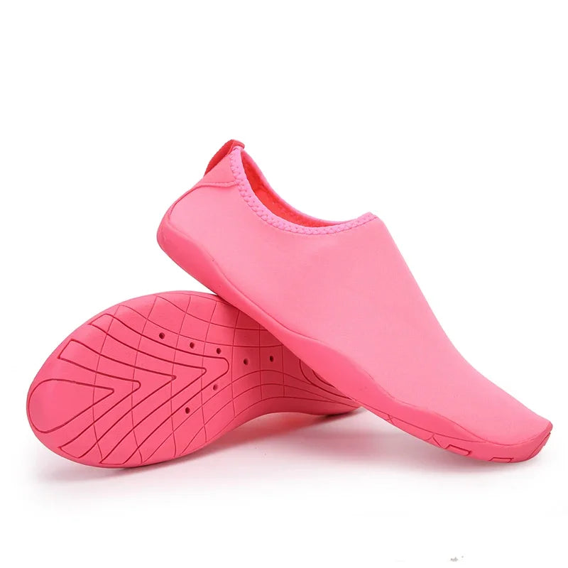 Solid Color Unisex Quick-Drying Aqua Sneakers - Children’s Swimming & Beach Water Shoes, Barefoot Shoes for Women