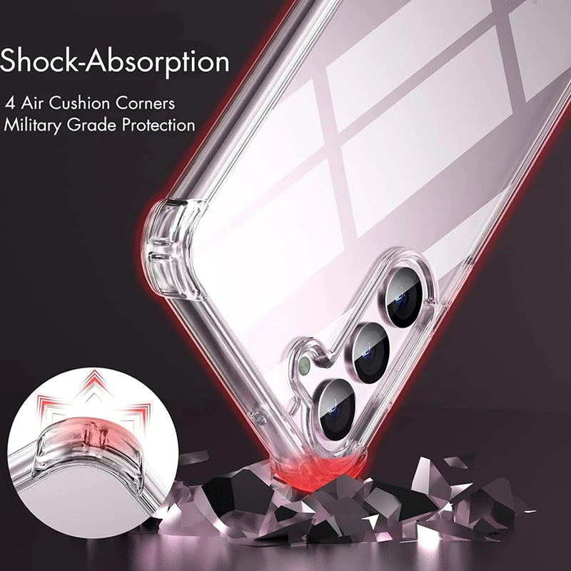Hybrid Shockproof Clear Hard Case for Samsung Galaxy S25/S24/S23/S22 Plus/S22 Ultra/S21 FE & A56/A36/A54/A34/A53/A33