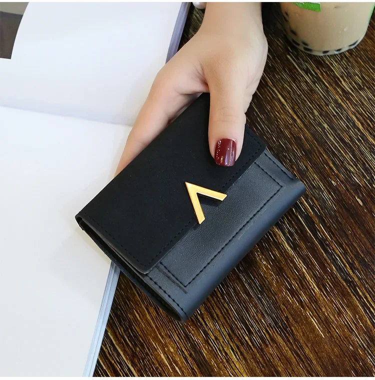 Luxury Mini Leather Wallet for Women – Small Short Fashion Purse with Credit Card Holder