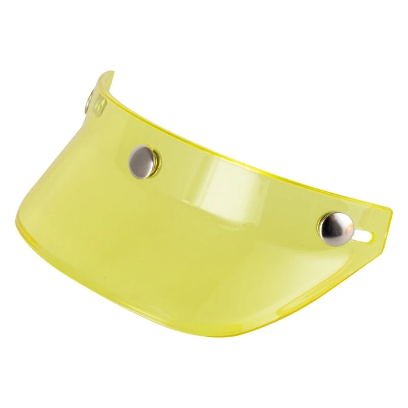 3 Snap-Button Universal Helmet Visor – Windproof Flip Shield for Open Face Motorcycles