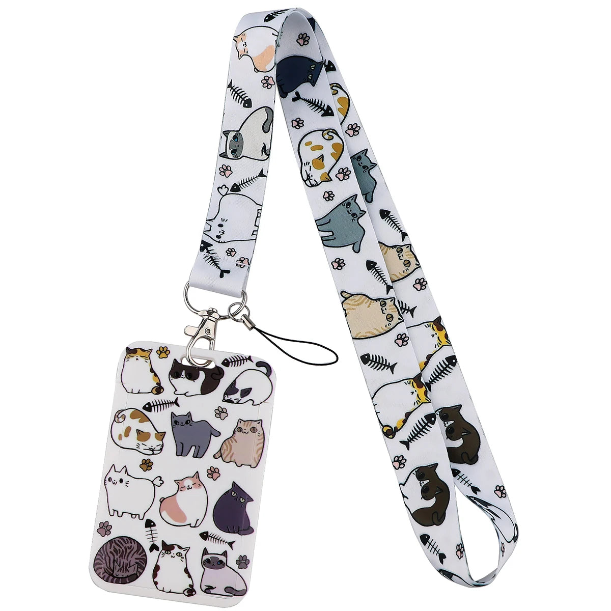 Cartoon Cat Lanyard Keychain – Multifunctional ID Card Badge Holder, Camera USB, Phone Neck Strap Accessories