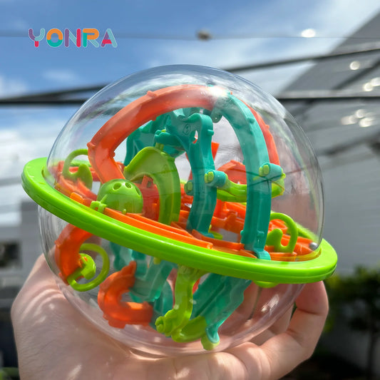 3D Puzzle Ball Maze Game - Steel Track Brain Teaser Toy with 100 Obstacles for Kids Birthday Gift