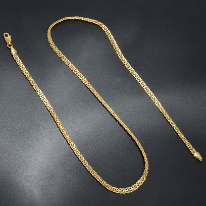 18K Gold Plated Link Chain Necklace – 5mm Cross Choker for Men & Women, Classic Daily Wear, Wedding & Party Gift