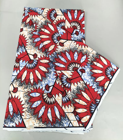 African Real Wax Print Fabric - 100% Cotton Nigerian Ankara Sewing Material for Party Dresses