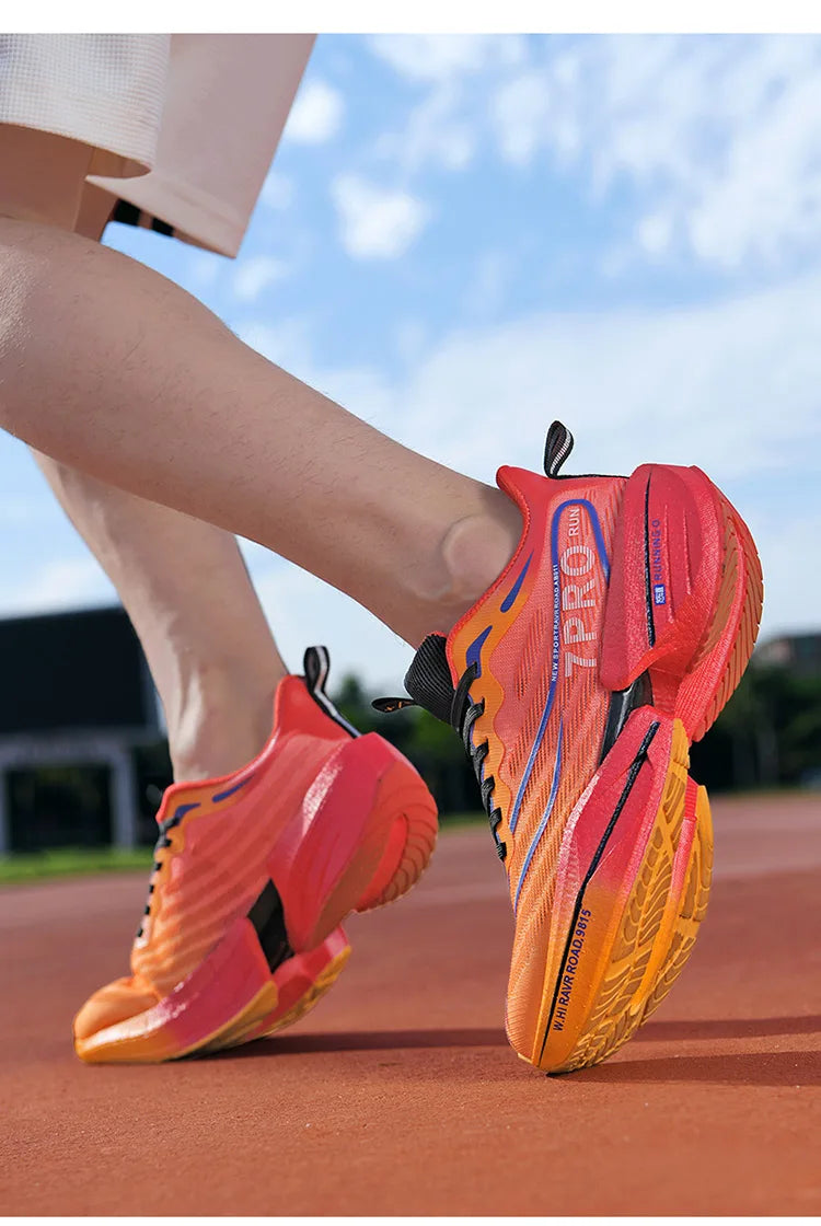 New Men's Carbon Plate Sneakers – Outdoor Soft Sole Mesh Sports Shoes, Lightweight Anti-Slip Running Shoes, Casual Couple Tennis Shoes