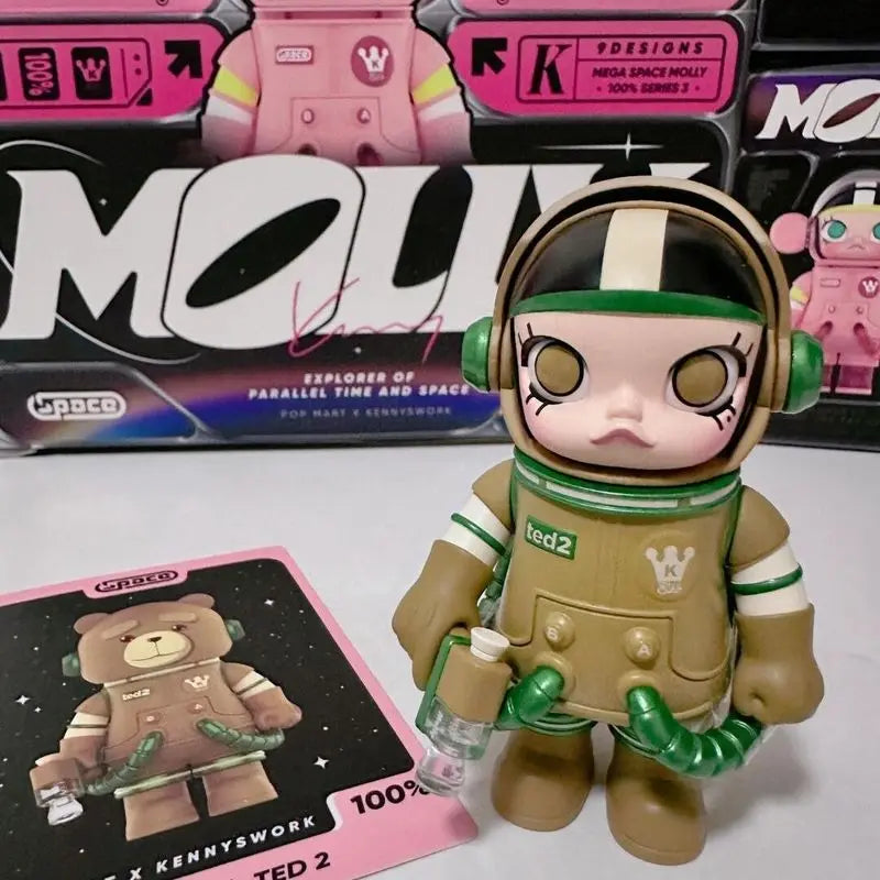 Bubble Mart MOLLY 100% Jasmine Blind Box – Anniversary Series Astronaut Handmade Desktop Ornament
