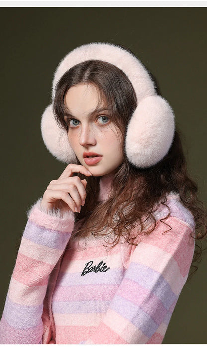 Soft Plush Ear Warmers Winter Earmuffs for Women & Men - Solid Color Cold Protection Earflap Outdoor Ear Covers