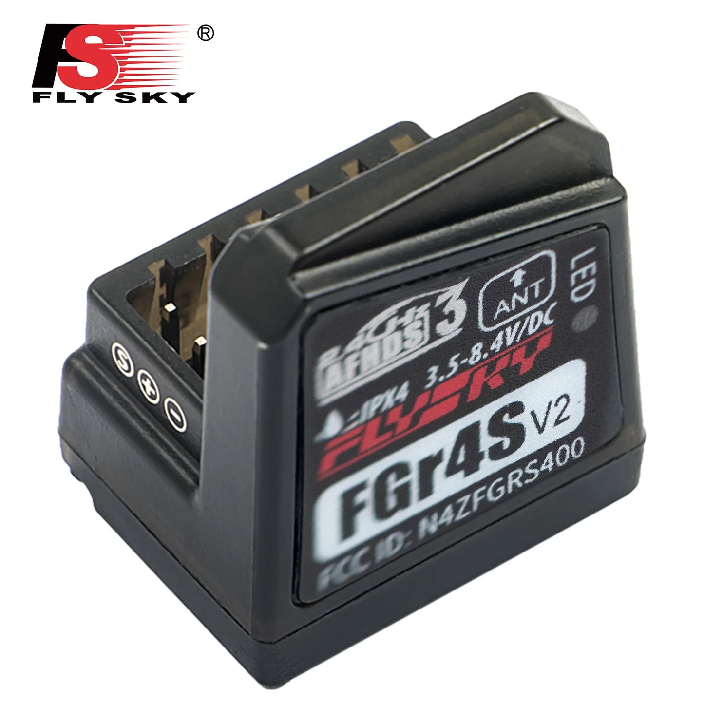 Flysky FGR4S V2 Receiver – AFHDS Single-Antenna, Bidirectional PWM/PPM/IBUS Output for Flysky NB4 & PL18 RC Transmitter