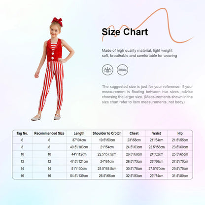 Kids Candy Cane Striped Christmas Tutu Leotard — Sequined Santa Bodysuit for Ballet & Gymnastics