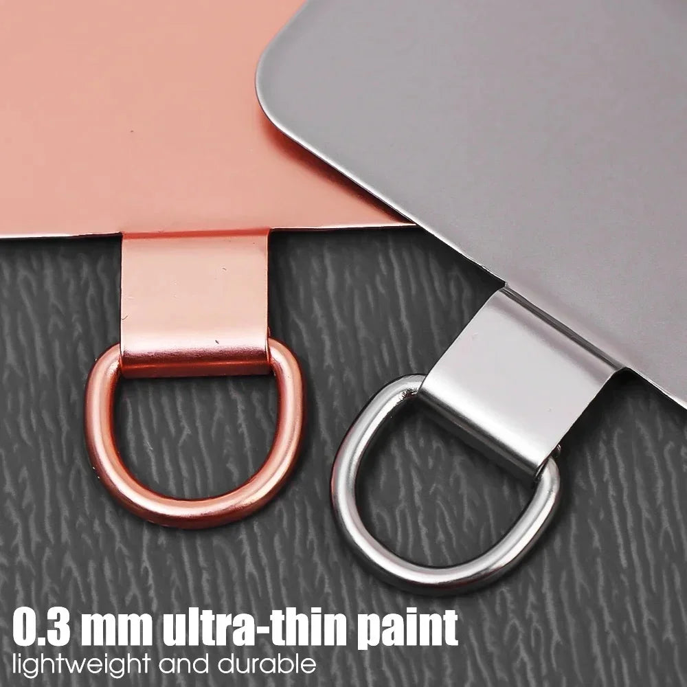 Universal Metal Phone Lanyard Gasket Patch – 1/4PCS Ultra-Thin Mobile Sling Rope, Card Clip Strap & Hang Cord Tab