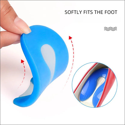 Silicone Gel Heel Cushion Insoles - Plantar Fasciitis Support Foot Pain Relief Shoe Inserts
