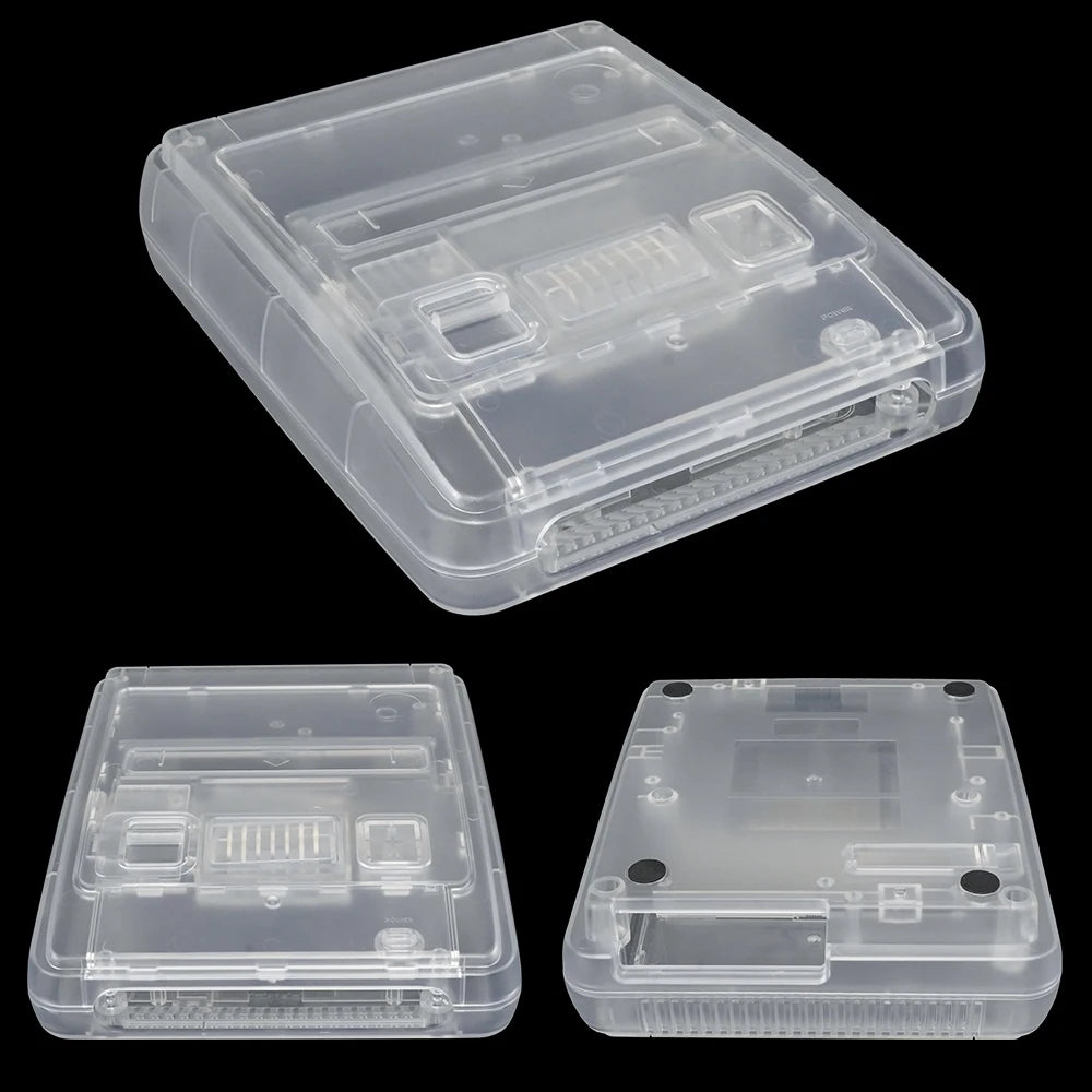 Bitfunx Transparent Replacement Case for SFC/Super Famicom – Clear Shell for Super NES Game Console