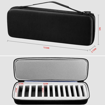 Grooming Clipper Blade Case Organizer – Hard Travel Storage Holder for 12 Blades, Upgraded Version