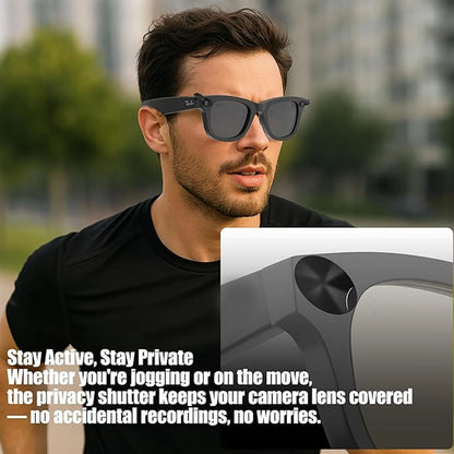 Smart Glasses LED Light Blocking Stickers — Reusable Adhesive Camera Cover for Meta Sliding Eyewear, Black