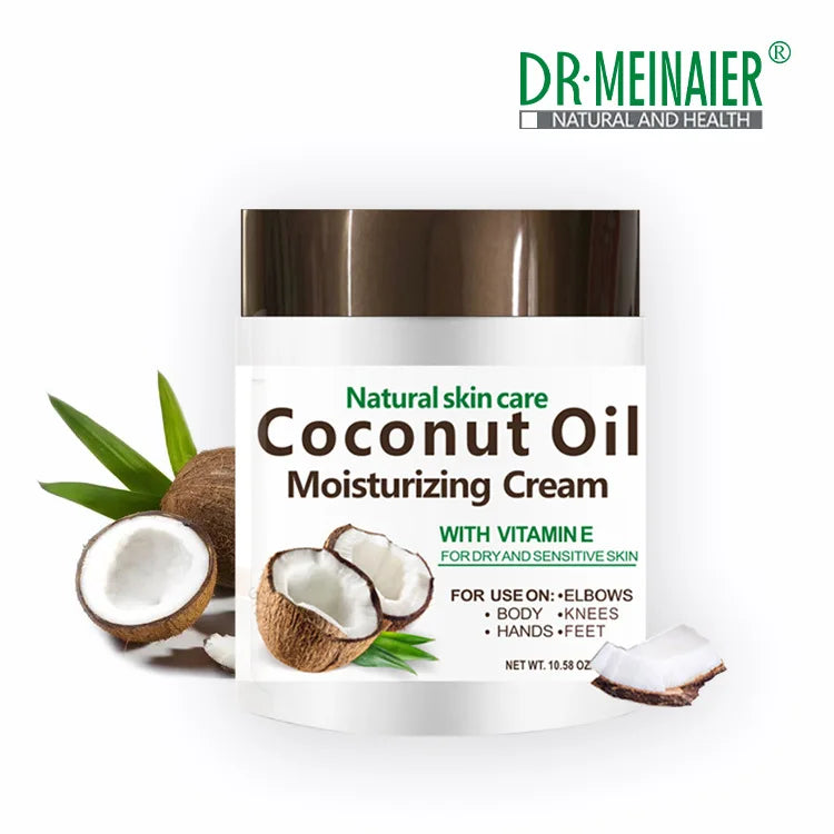 Organic Cold-Pressed Coconut Oil - 300g Natural Moisturizing Cream for Dry Skin, Hair Care & Body Massage