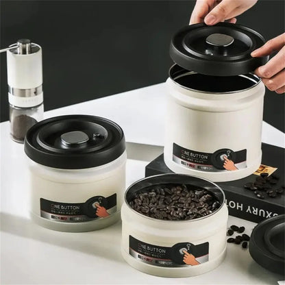 Stainless Steel Coffee Bean Vacuum Sealed Canister — Airtight Storage Tank for Grains, Tea, Nuts & Kitchen Organization