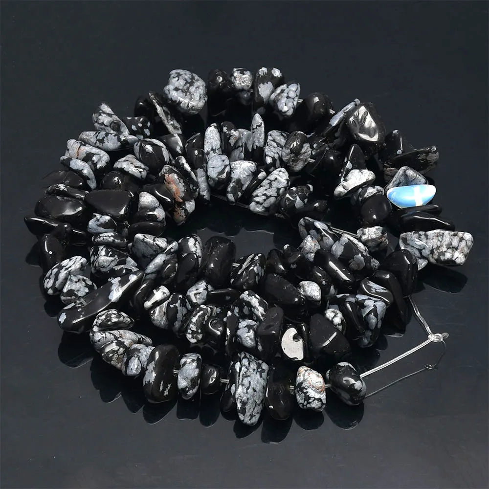 16 Inch Natural Stone Chip Beads - 5-8mm Irregular Crystal Agate Gravel Beads for DIY Bracelets & Jewelry Making