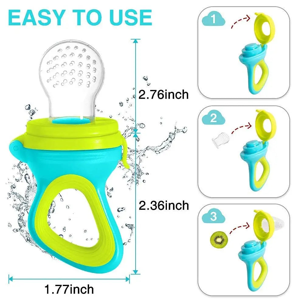 Silicone Baby Feeding Bottle Spoon - Squeeze Cereal Feeder Cup with Pacifier Training Spoon for Newborn Infants