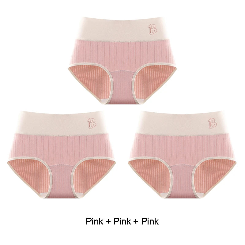 Women's Cotton Briefs - High-Waisted Belly Control Sports Panties Set for Women