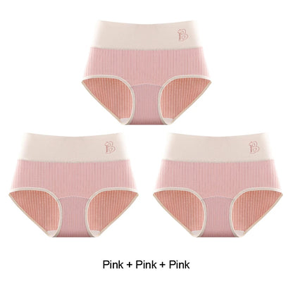 Women's Cotton Briefs - High-Waisted Belly Control Sports Panties Set for Women
