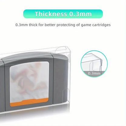 N64 Game Cartridge Protective Case – Ultra-Thin 0.3mm PET Transparent, Moisture-Proof for Vintage Gaming Collection