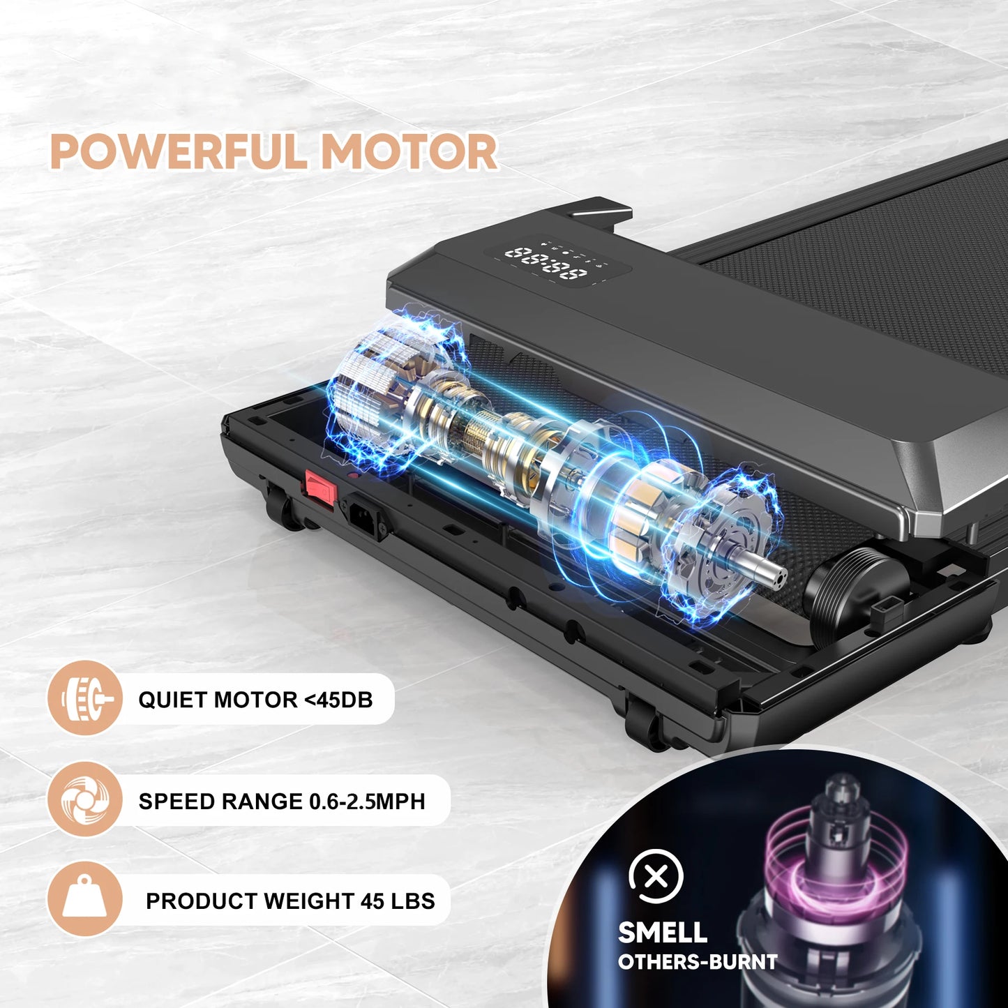 2-in-1 Run & Walking Pad – Small Under-Desk Treadmill for Home & Office, Quiet 45dB Portable Mini Treadmill with LED Display