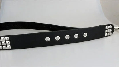 2024 Square Bead Rivet Belt – Punk Metal Pyramid Hardware Belt for Men and Women, Y2K Designer Jeans Belt