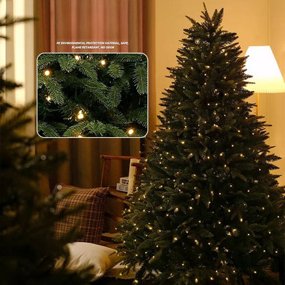 PE & PVC Mixed Christmas Tree with Lights — Large Decorative Holiday Tree for New Christmas Decor