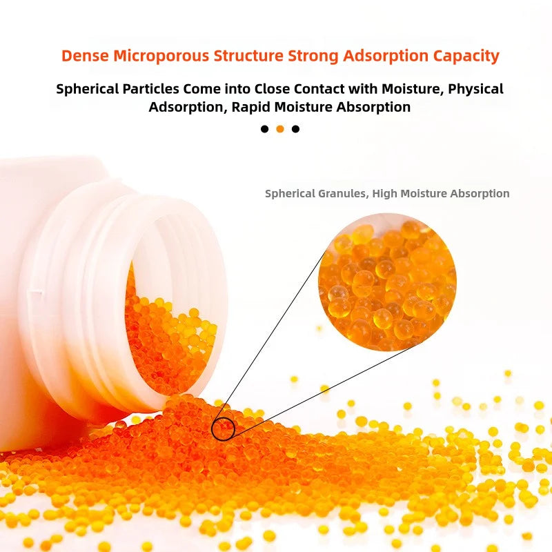 Blue/Orange Waterproof Silica Gel Beads — 500g Reusable Moisture Absorber & Electronic Product Desiccant