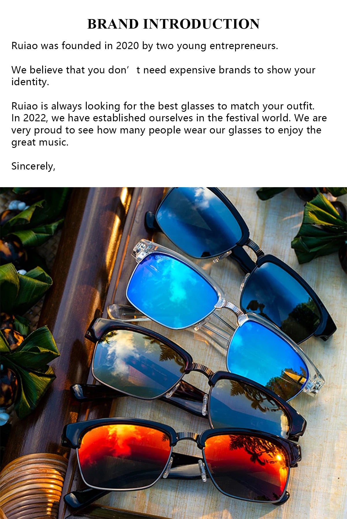 Ruiao 2024 Luxury Premium Designer Sunglasses – Black Square Shades for Men & Women