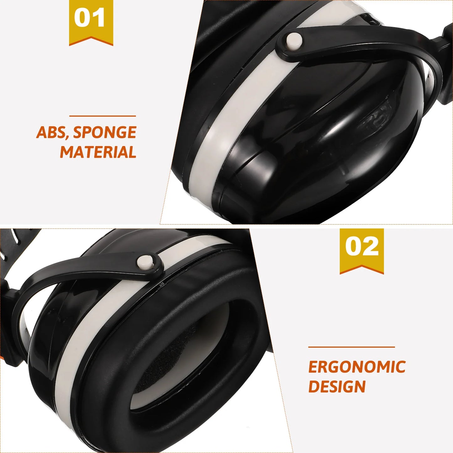 Adjustable Noise-Reducing Ear Muffs - Soundproof Industrial Hearing Protection Headphones in Black