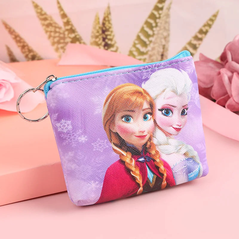 Disney Frozen Elsa & Sofia Coin Purse – Kawaii Princess Cartoon PU Wallet for Kids Gifts