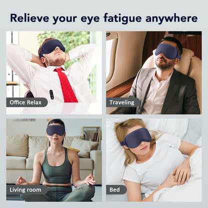 USB Heated Eye Mask with Vibration Massage – Relieve Eye Fatigue, Dry Eyes, and Promote Sleep for Home, Office & Travel