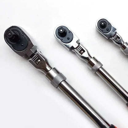 72-Tooth Carbon Steel Retractable Ratchet Wrench — 1/4, 3/8, 1/2 Automatic Quick-Release Multifunctional Hand Tool
