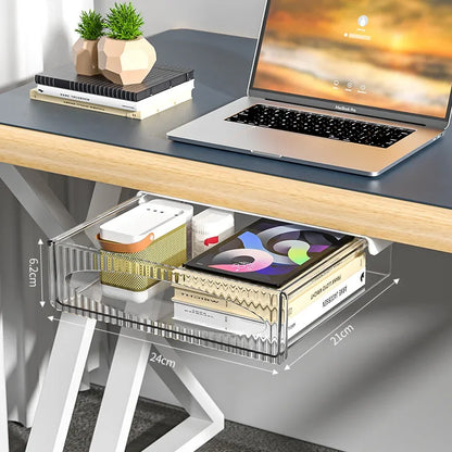 Invisible Pull-Out Storage Box – Large-Capacity Hanging Under-Desk Drawer Shelf Organizer