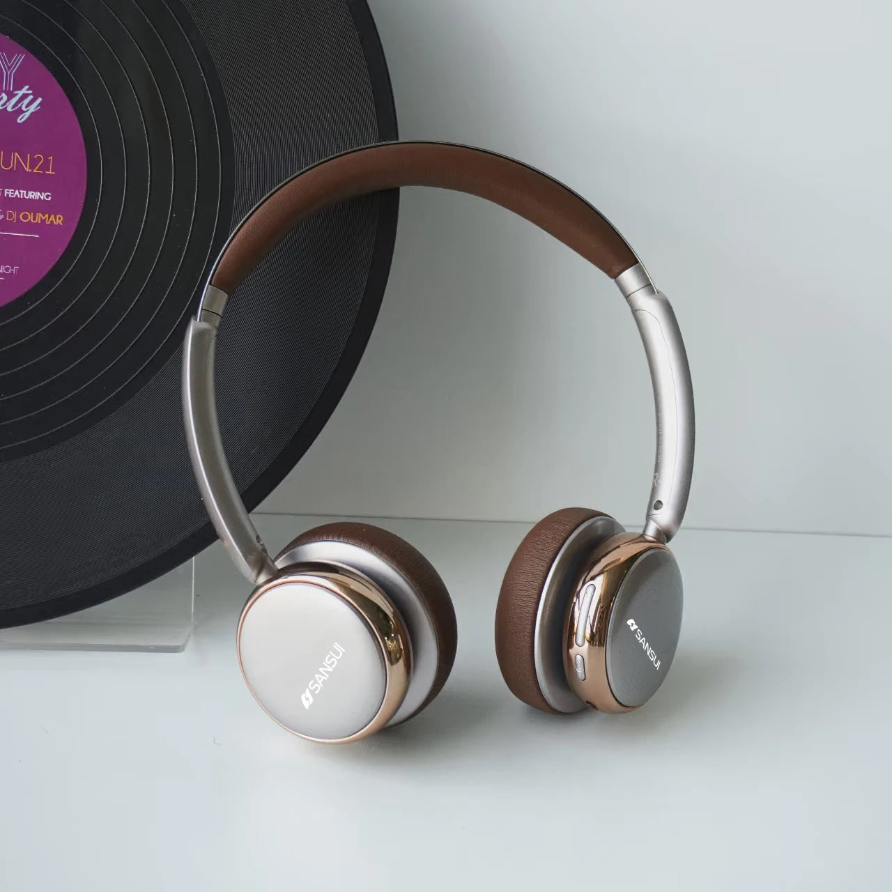 Sansui DT11 ANC Wireless Bluetooth 5.4 Headphones – Over-Ear Retro Earphones with 45dB Noise Reduction & 50H Playtime