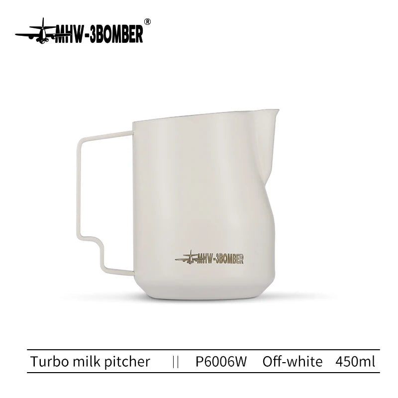 MHW-3BOMBER Turbo Milk Frothing Pitcher – 350ml/450ml Steaming Jug for Professional Foam, Home Barista & Kitchen Use
