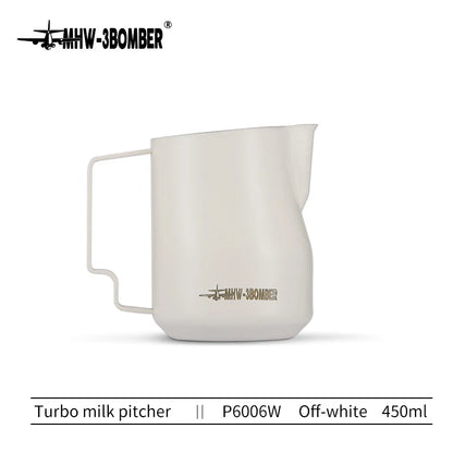 MHW-3BOMBER Turbo Milk Frothing Pitcher – 350ml/450ml Steaming Jug for Professional Foam, Home Barista & Kitchen Use