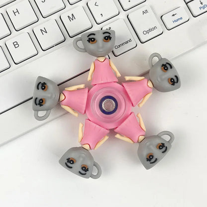 Italian Brainrot Tung Fidget Spinner — Deformed Chain Anti-Stress Hand Spinner Sensory Gyro Toy for Adults