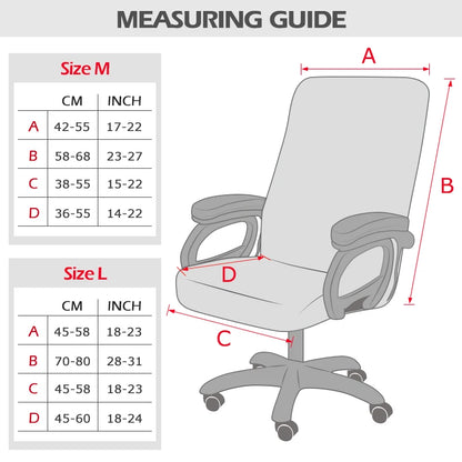 M/L Size Stretch Spandex Office Chair Cover | Anti-Fouling Computer Seat Protector | Removable Cover for Home or Hotel Use