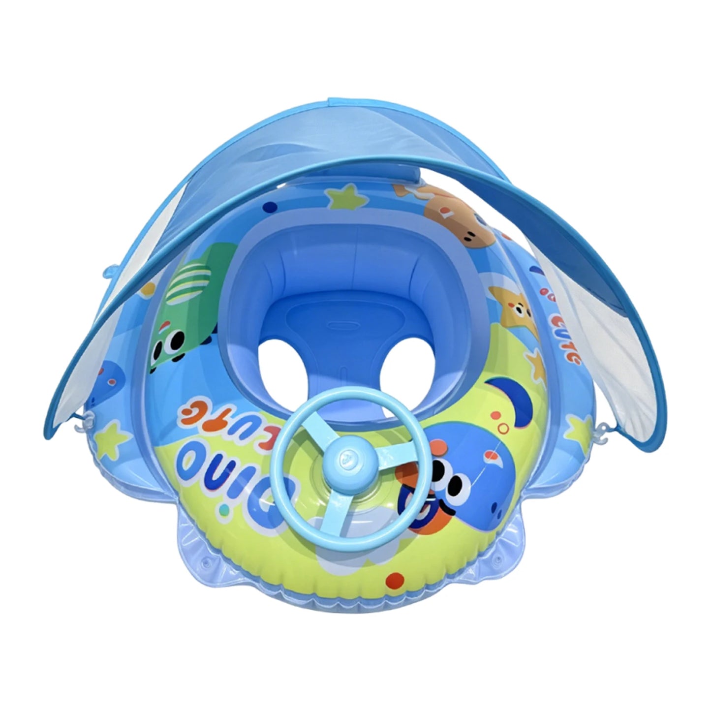 Inflatable Kids Swim Seat - Tear-Resistant Pool & Beach Water Toy with Fun Car Horn Design for Children