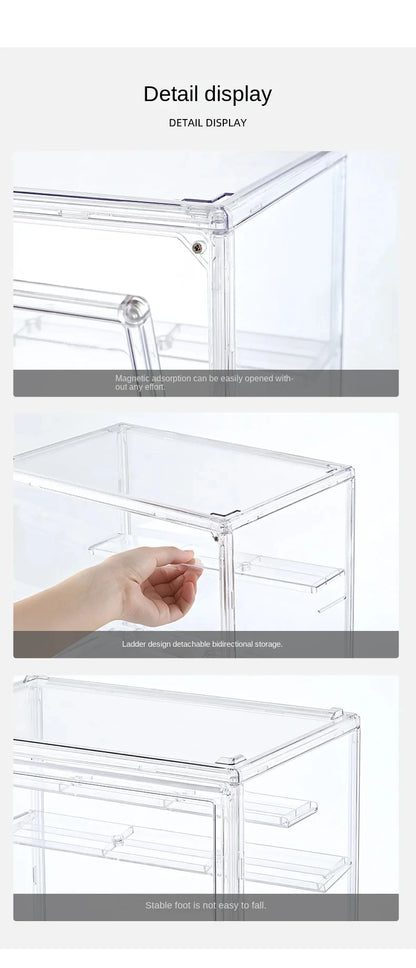 Three-Layer Acrylic Display Rack — Transparent Ladder Organizer for Anime Figures, Car Models, Blind Boxes & Jewelry Sorting