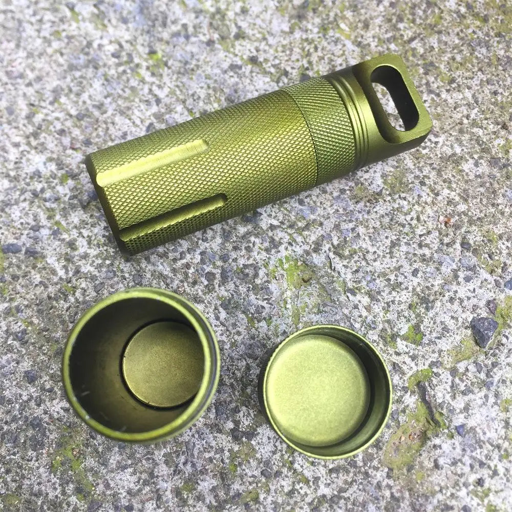 New Aluminum EDC Survival Kit – Waterproof Seal Bottle Capsule, Airtight Pill Case, Outdoor Tools Storage Container