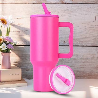 40oz Tumbler Flip Straw Lid – Spill-Proof, Reusable Replacement Cover for Stanley Cups