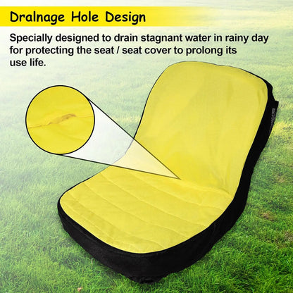 Riding Lawn Mower Cushioned Seat Cover LP92334, Weatherproof Oxford 300 Tractor Seat Protector for John Deere Mower & Gator Seats up to 18"
