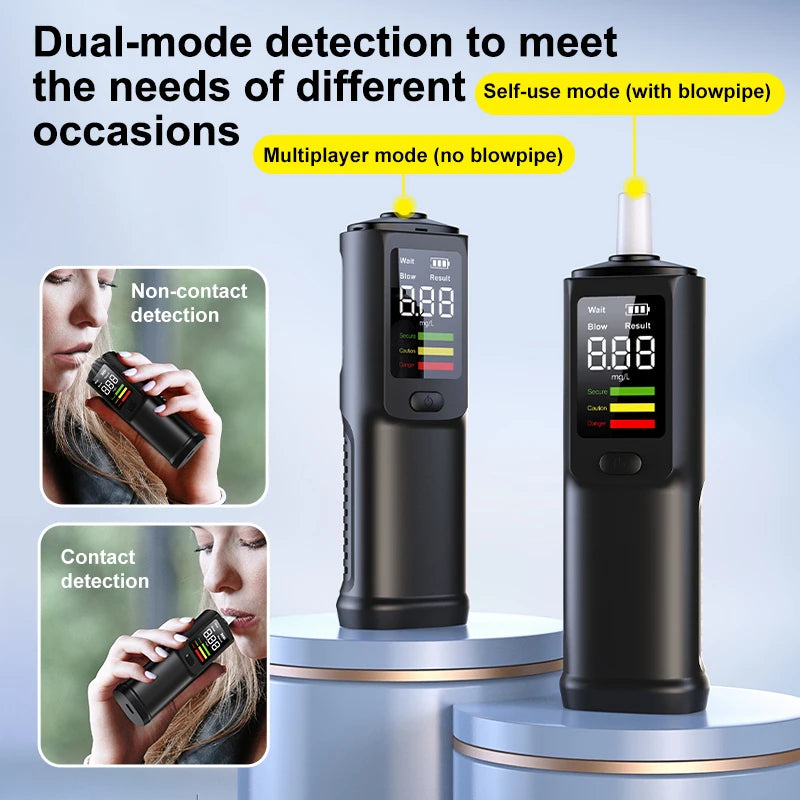 Portable Non-Contact Breathalyzer – Automatic Alcohol Tester with Voice Broadcast and LED Display for Personal Use