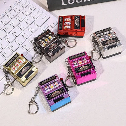 Mini Slot Machine Keychain – Creative Arcade Lucky Jackpot Toy for Fun & Stress Relief
