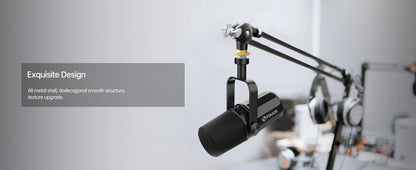 FDUCE SL40X/SL40 USB & XLR Dynamic Microphone – Built-in Headset Output & Sound Insulation for Podcasts, Gaming & Live Broadcast
